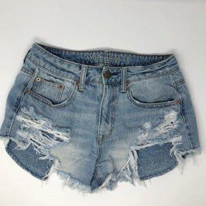 AEO Hi Rise Festival Distressed Denim shorts sz 4